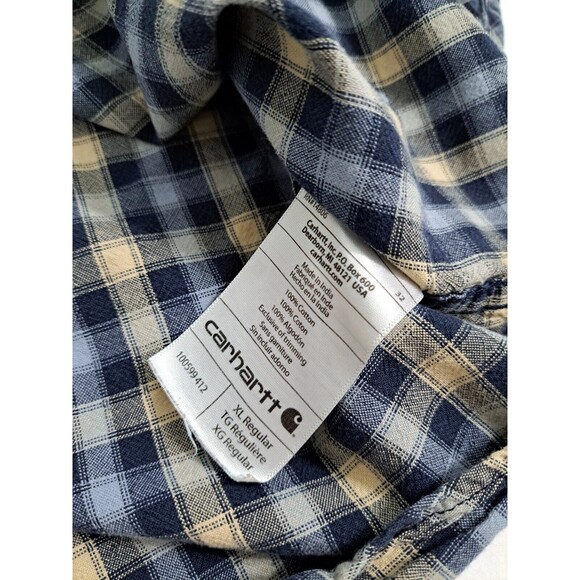 Carhartt Fort XL Button Down Up Shirt Short Sleeve Relaxed Fit Plaid Check - Picture 5 of 9